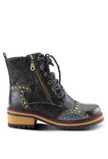 Spring Footwear Rugup Leather Bootie with Mixed Textiles