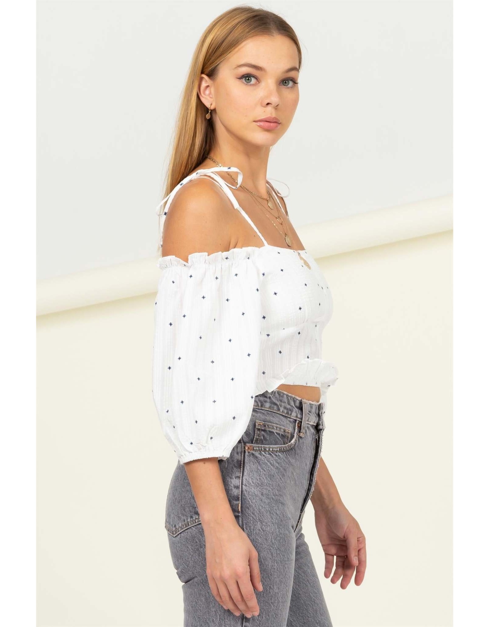 HYFIVE Limitlessly Cute Off the Shoulder Blouse