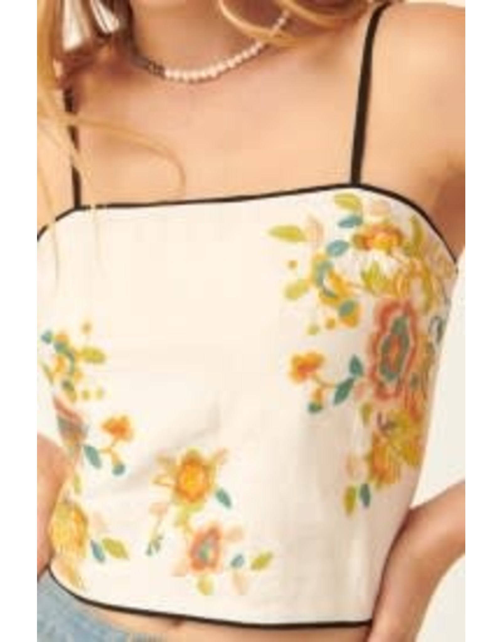 Promesa Floral Embroidered Cami Tank Top