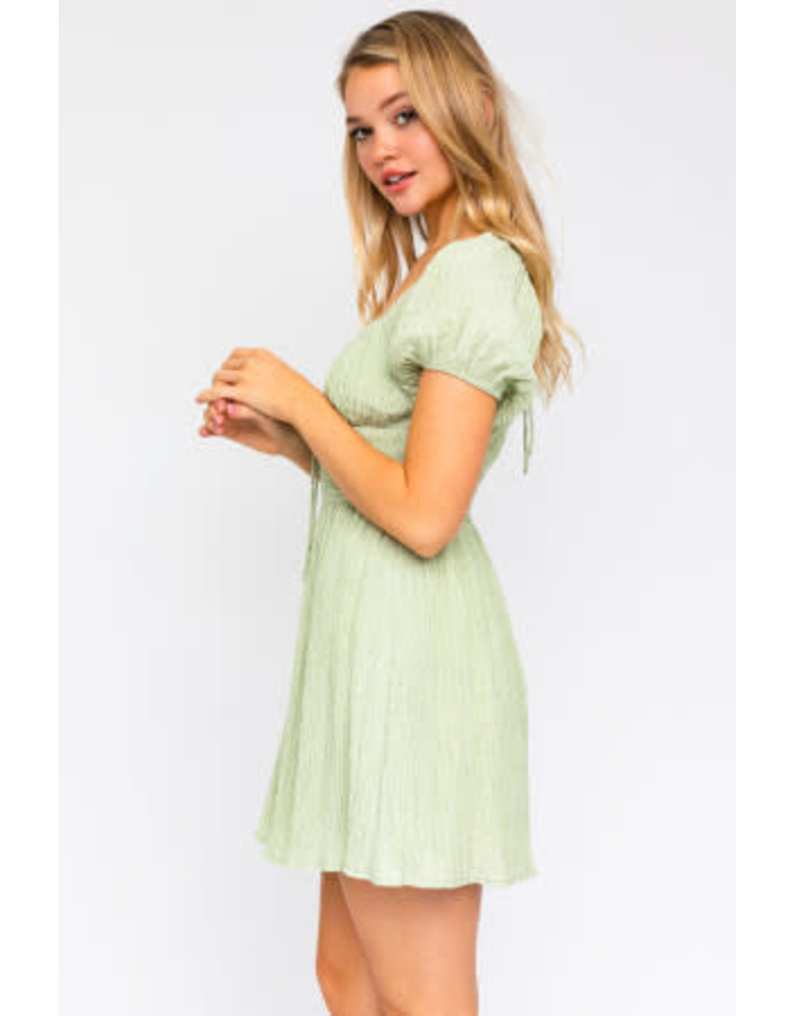LeLis Short Sleeve Ruched Mini Dress