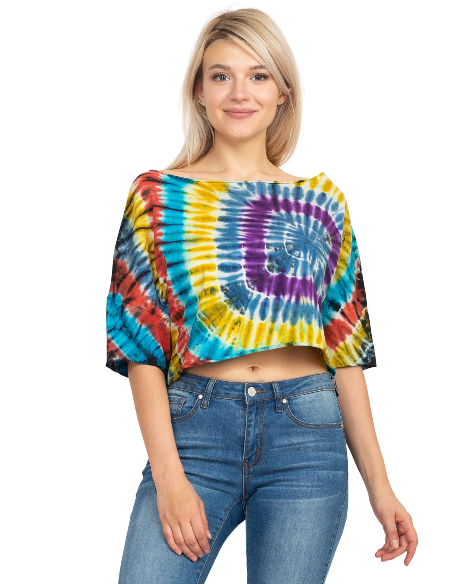 Reworked Atlanta Falcons Tie Dye Crop Top T-shirt Bleach -   India