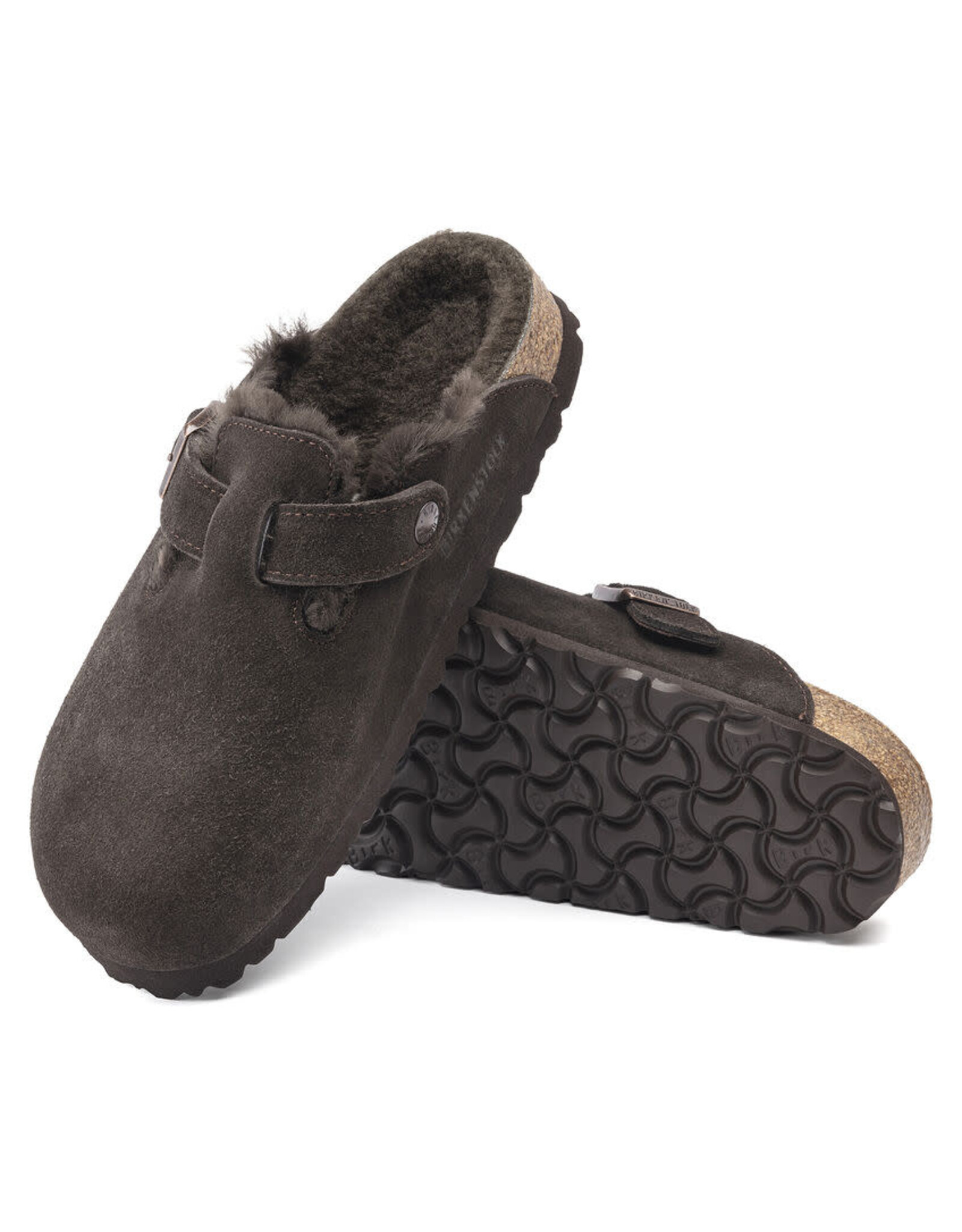 Birkenstock Boston Suede Clog with Shearling Fur Lining