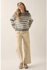 Promesa Striped Knit Hoodie Sweater