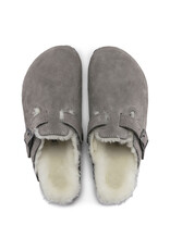 Birkenstock Boston Suede Clog with Shearling Fur Lining