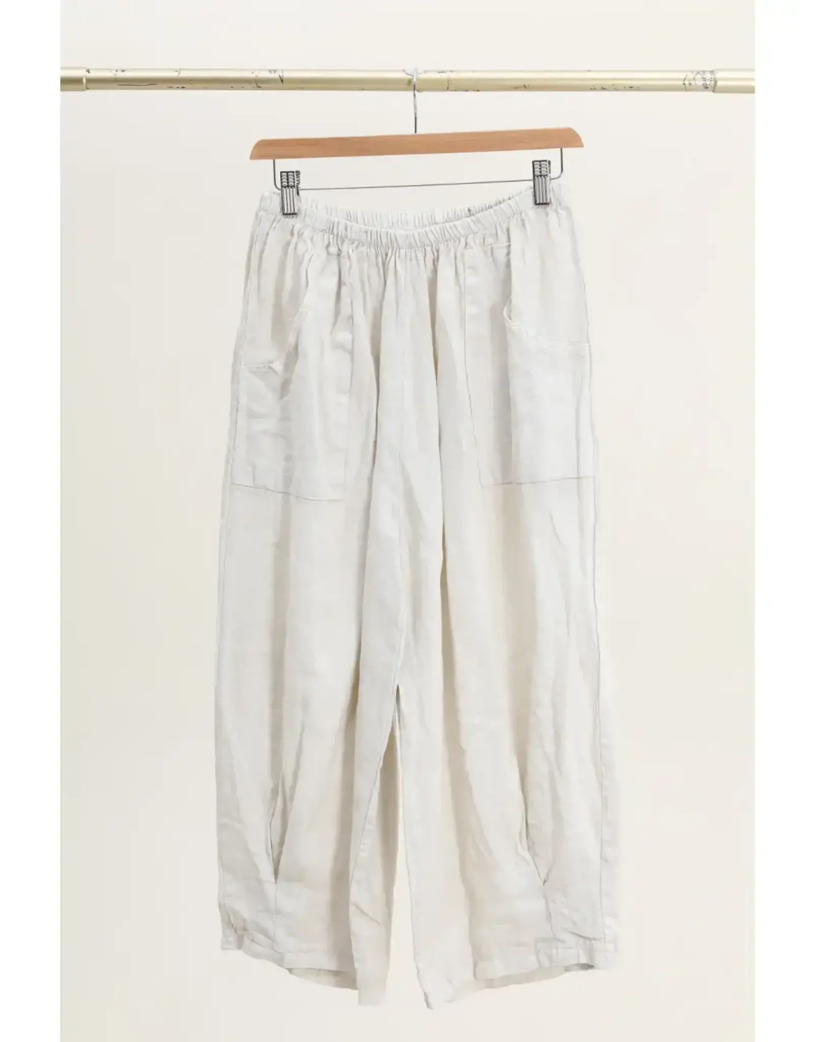 La Maison Cropped Front Pocket Linen Pants