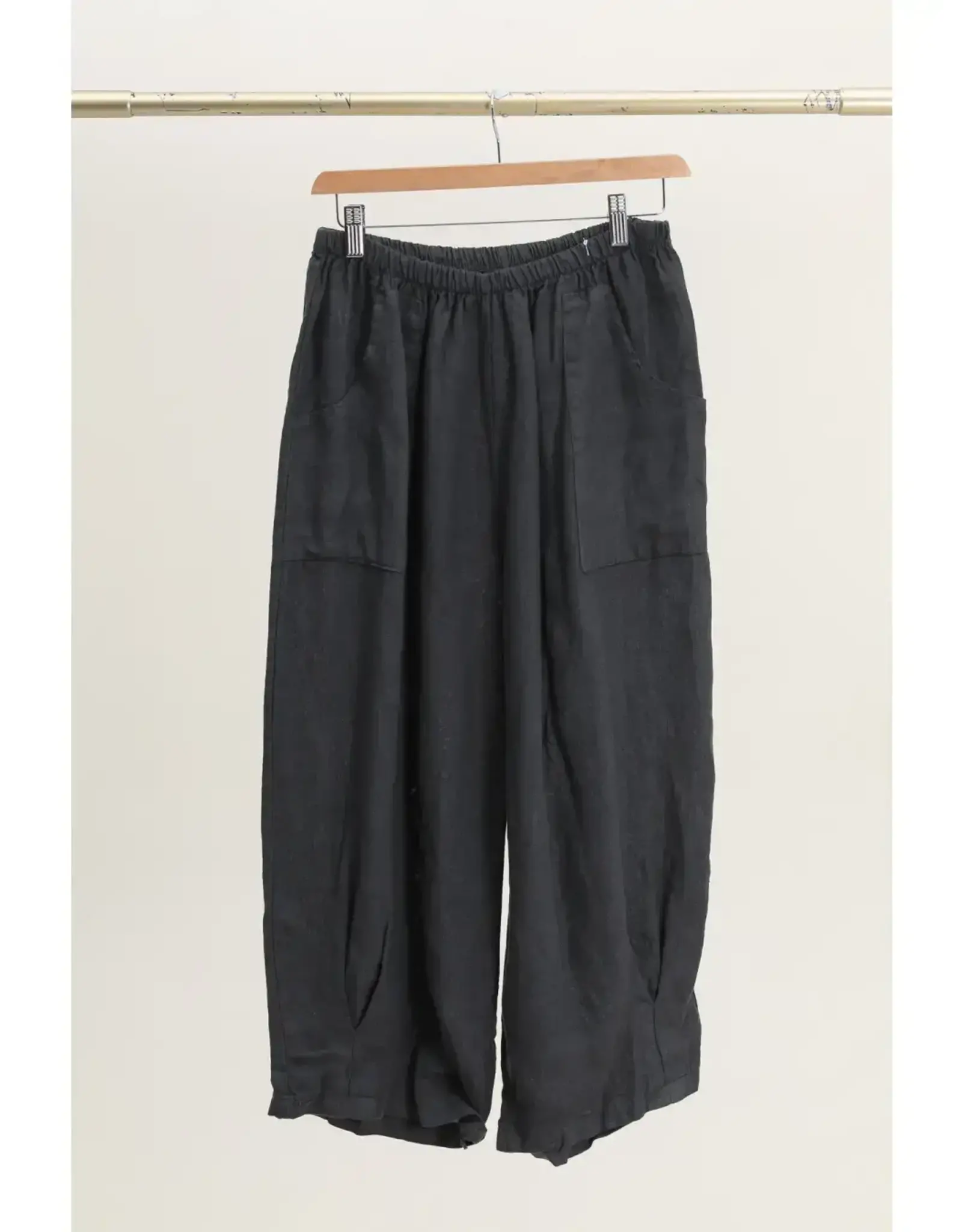 La Maison Cropped Front Pocket Linen Pants