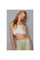 Pol Clothing Crochet Embroidered V-Neck Crop Top