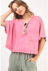 Very J Oversized Cropped Comfy Knit Top