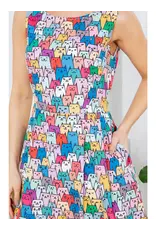 LA Soul Colorful Cat Print Dress