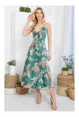 LA Soul Floral Print Cutout Dress