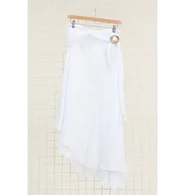 La Maison Linen Skirt with Fringe Edges