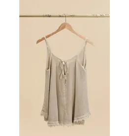 La Maison Linen Keyhole Tie Tank Tunic