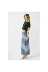 Storia Diagonal Block Denim Skirt