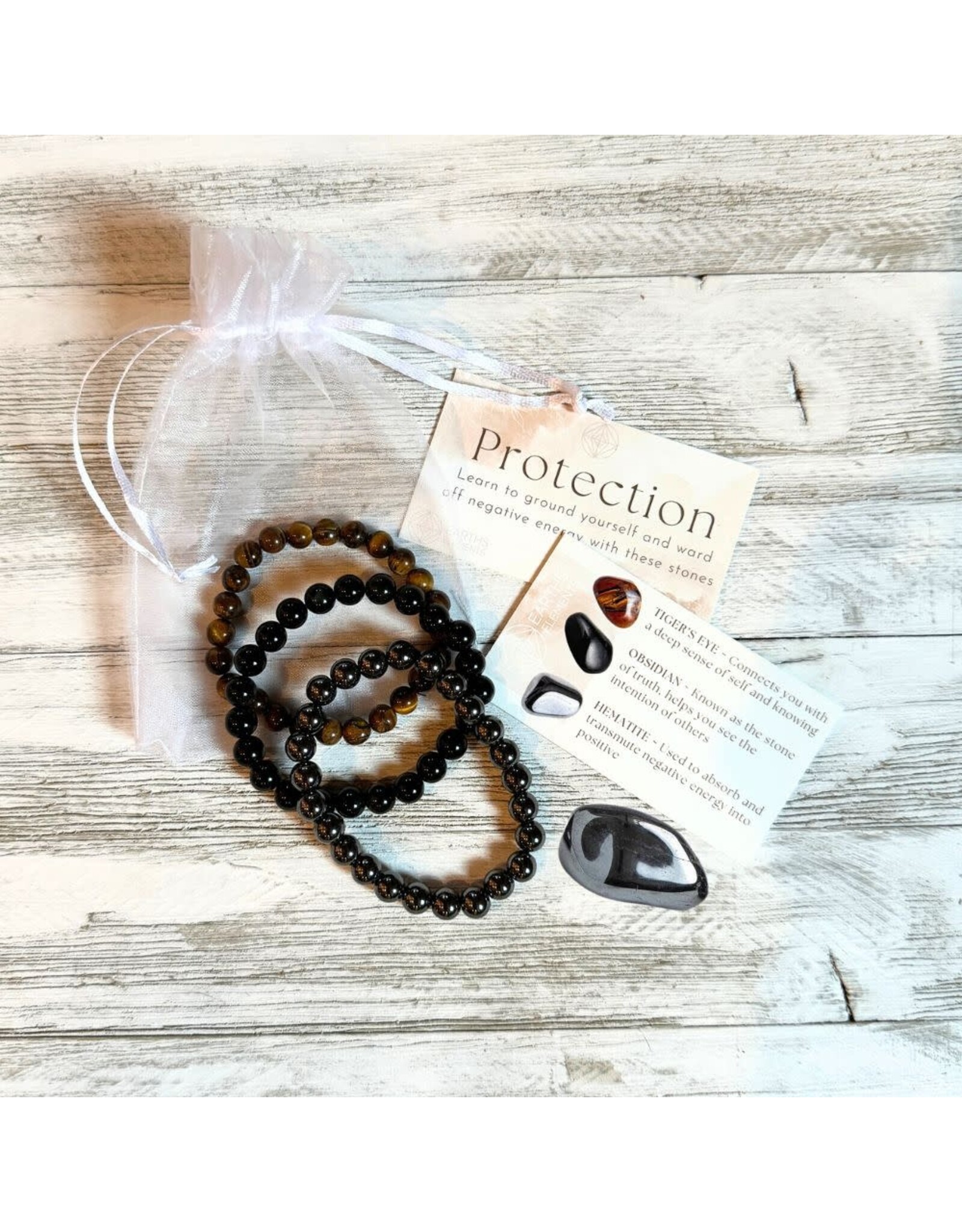 Earth's Elements 8mm Stone Intention Bracelet-Protection