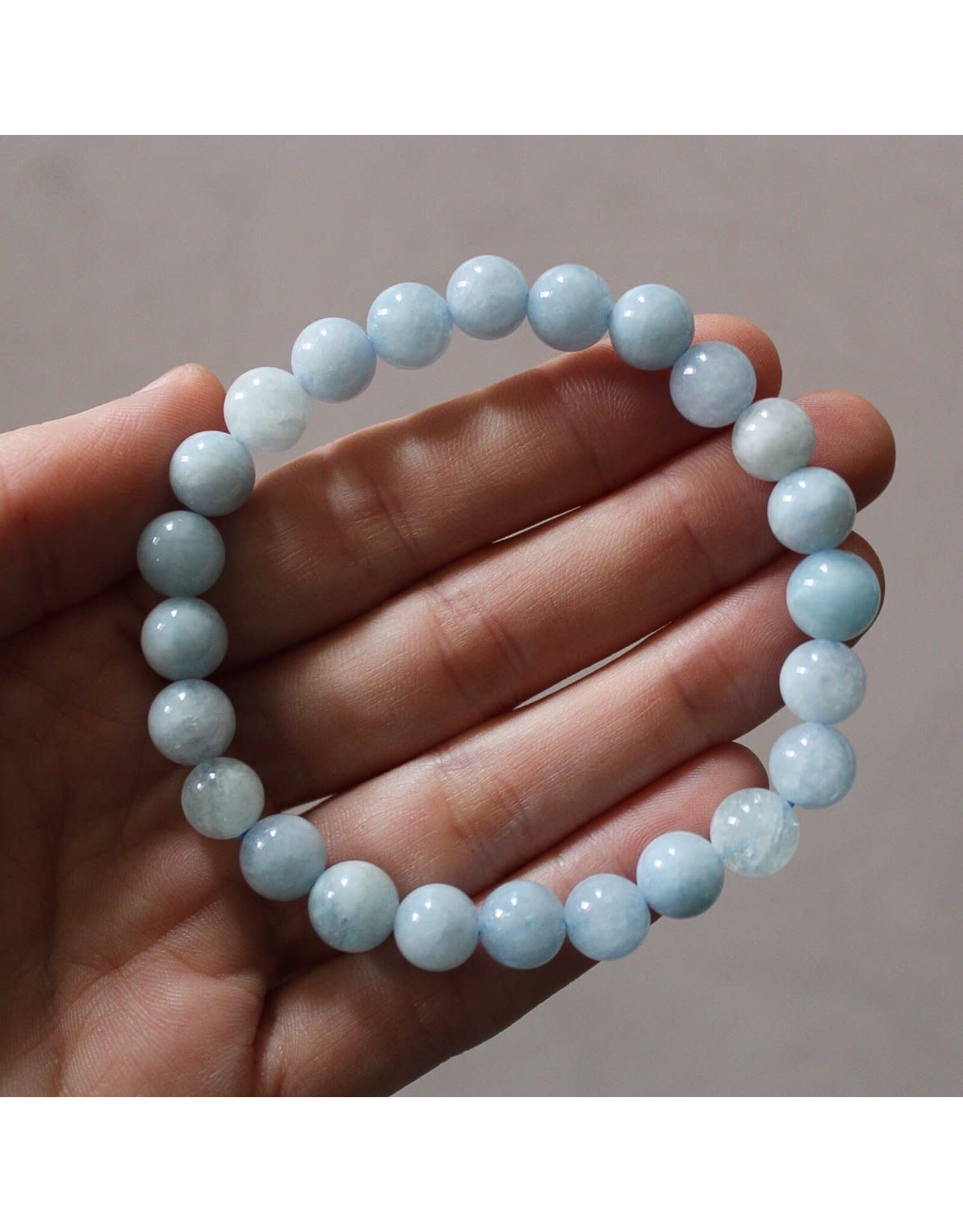 8mm Aquamarine Stretch Bracelet