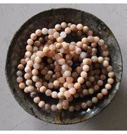 8mm Peach Moonstone  Stretch Bracelet