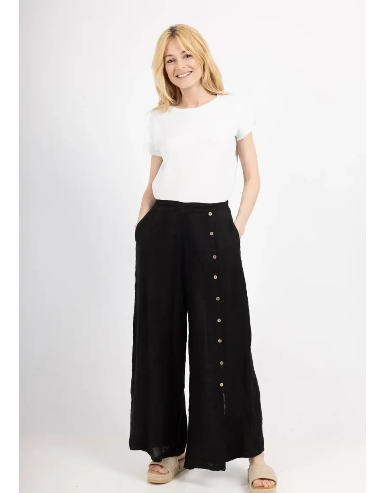 La Maison Front Button Linen Pants