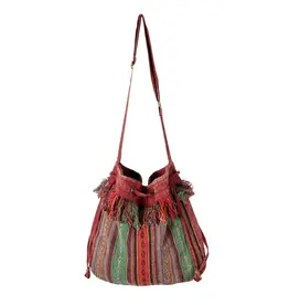 Earth Divas Stripe Tibetan Drawstring Bag