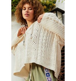 Pol Clothing Chenille V-Neck Pullover Hoodie Sweater