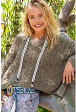 Pol Clothing Chenille V-Neck Pullover Hoodie Sweater