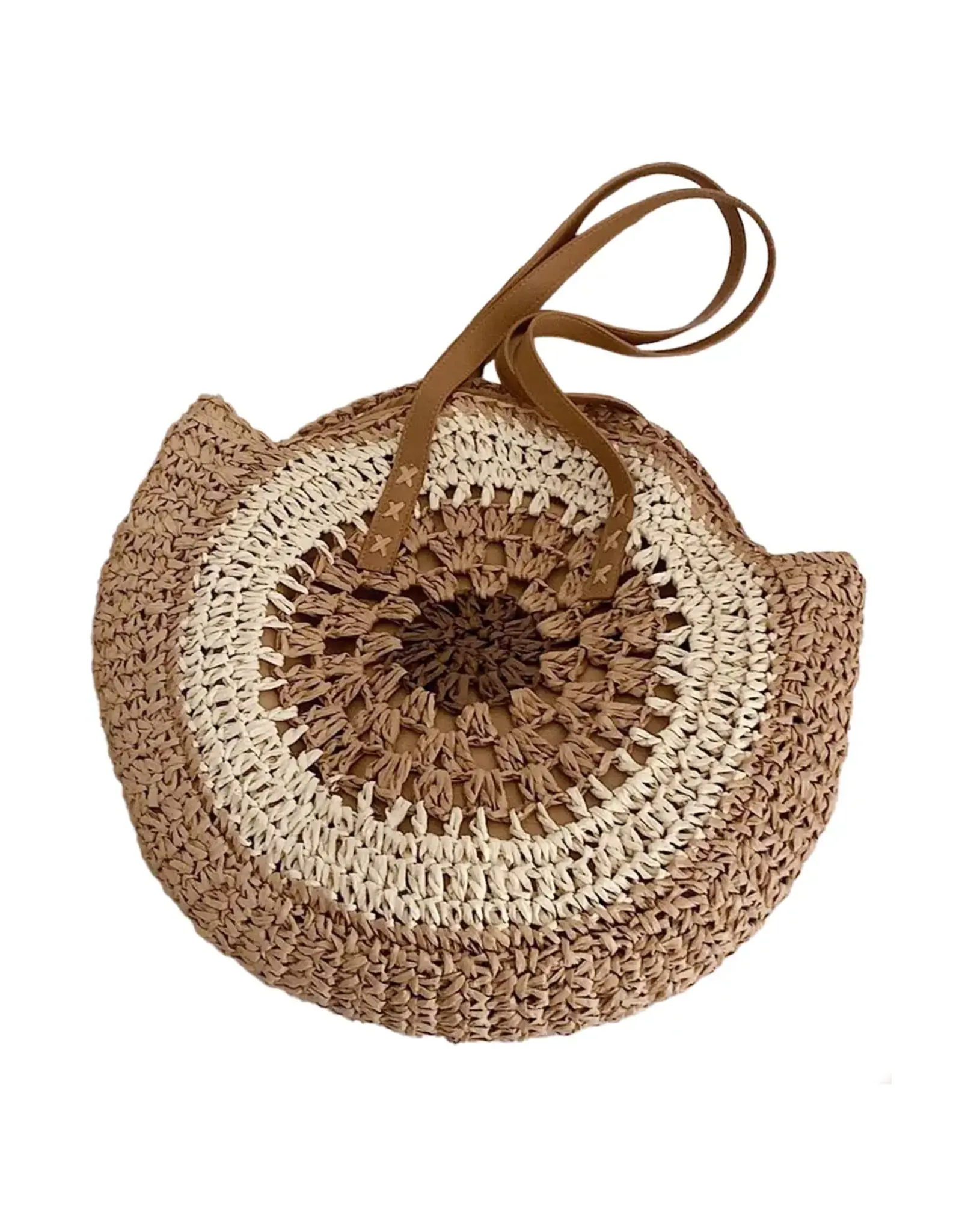 Cap Zone Boho Circle Crochet Rattan Round Beach Tote