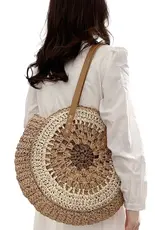 Cap Zone Boho Circle Crochet Rattan Round Beach Tote