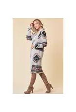 BNS Rainbow Multi Diamond Open Cardigan