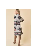 BNS Rainbow Multi Diamond Open Cardigan