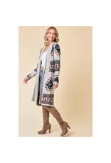 BNS Rainbow Multi Diamond Open Cardigan