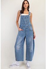 Eesome Mineral Washed Barrel Leg Jumpsuit Eesome Mineral Washed Barrel Leg Jumpsuit
