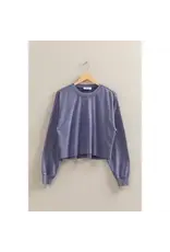 HYFIVE Oversized Cropped Sweatshirt With Raw Hem