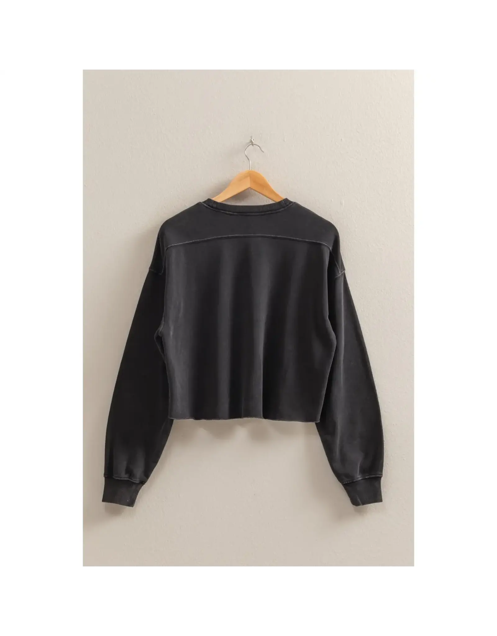 HYFIVE Oversized Cropped Sweatshirt With Raw Hem