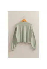 HYFIVE Oversized Cropped Sweatshirt With Raw Hem