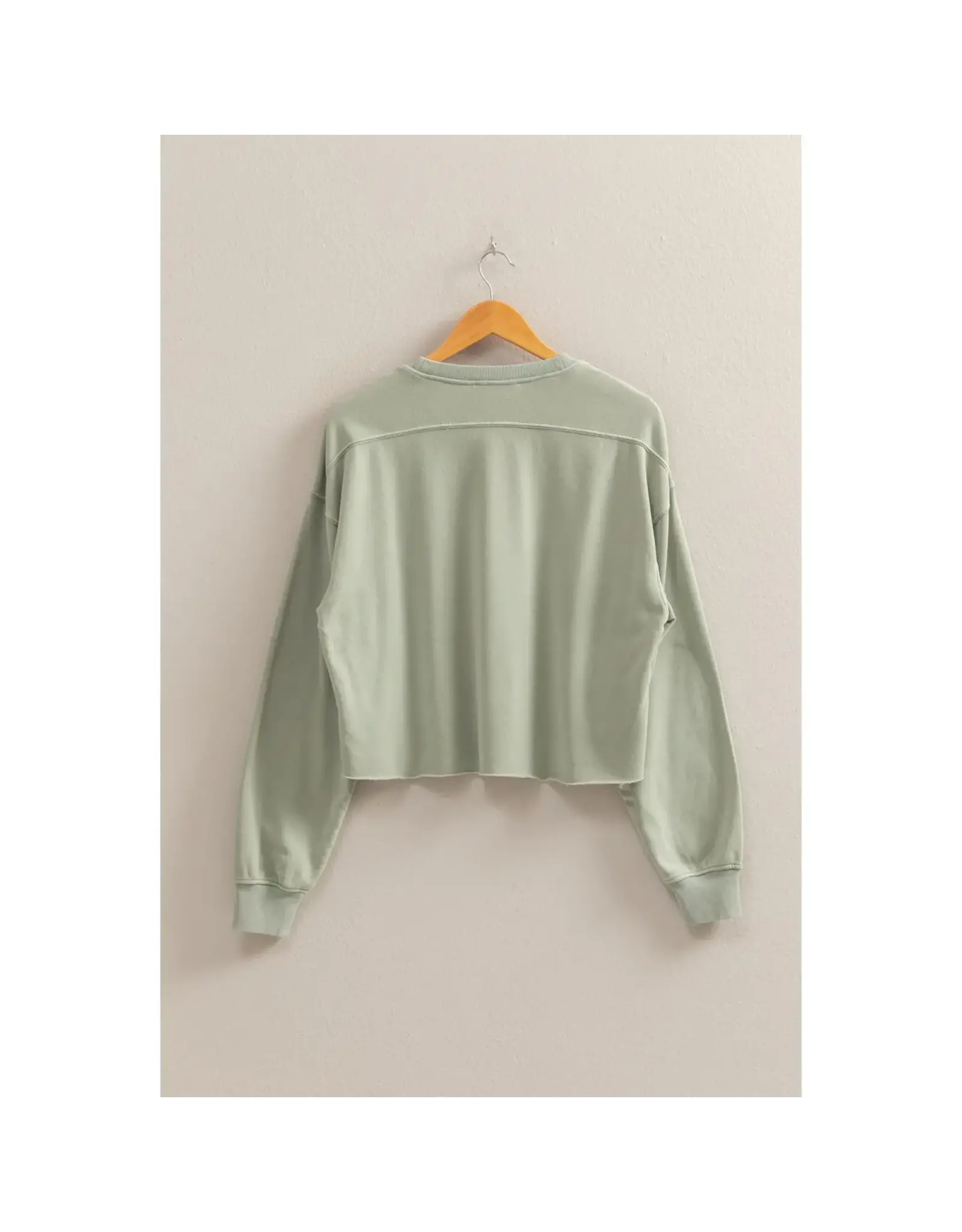 HYFIVE Oversized Cropped Sweatshirt With Raw Hem