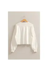 HYFIVE Oversized Cropped Sweatshirt With Raw Hem