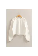 HYFIVE Oversized Cropped Sweatshirt With Raw Hem