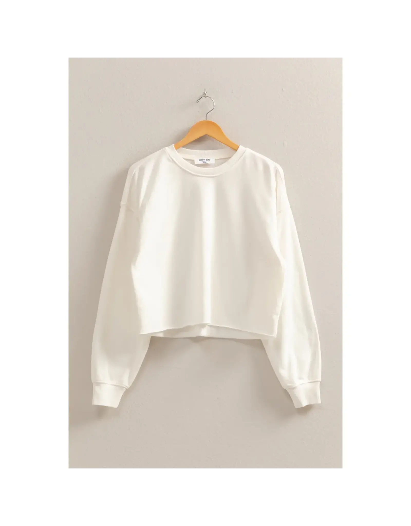 HYFIVE Oversized Cropped Sweatshirt With Raw Hem
