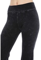T Party Mineral Wash Floral Embroidered Flare Yoga Pants