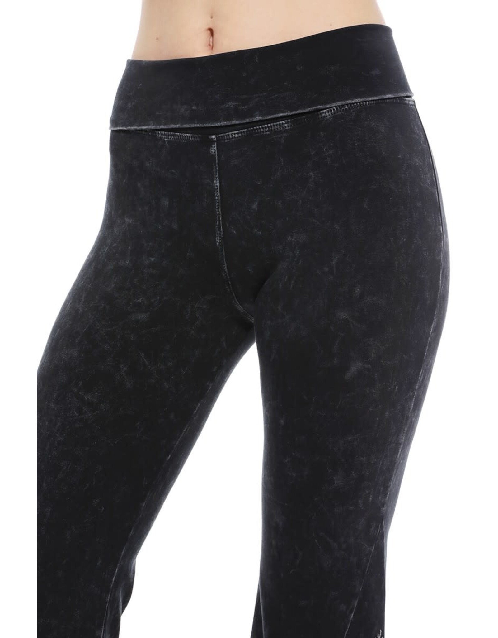 T Party Mineral Wash Floral Embroidered Flare Yoga Pants