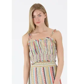 Angie Smocked Bodice Crop Top