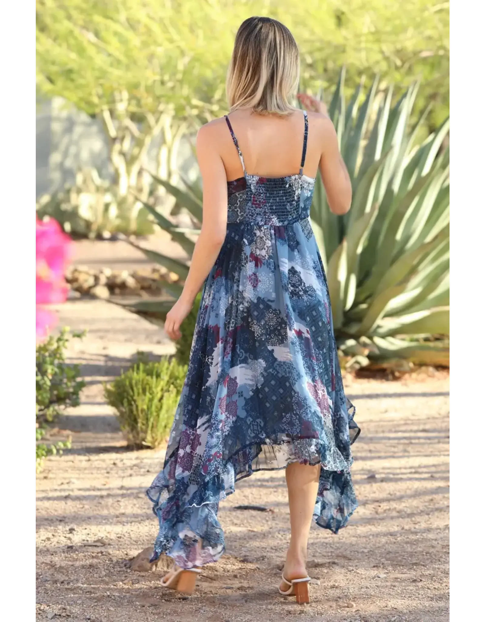 Angie Sharkbite Patch Print Maxi Dress