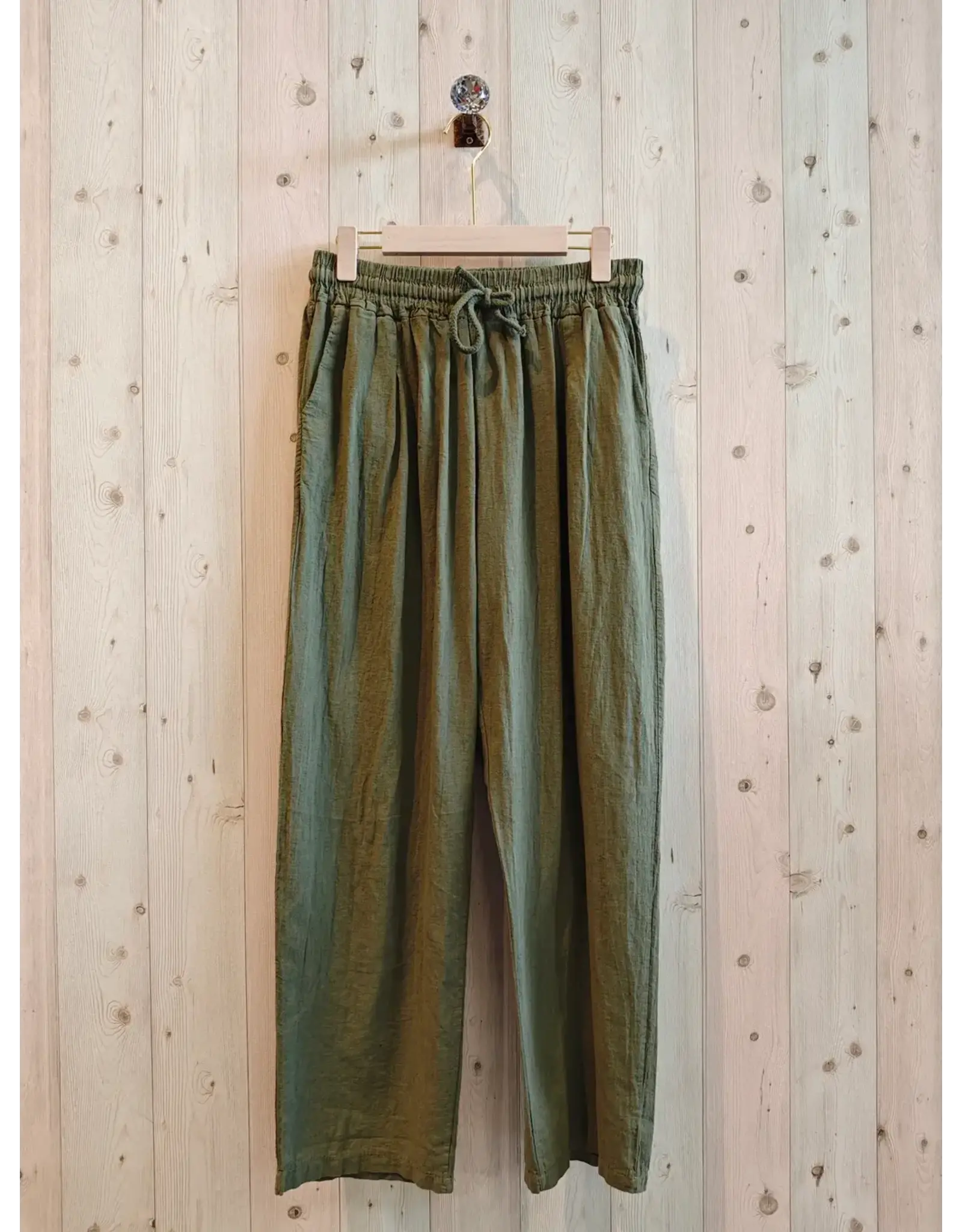 Linen & More Wide Leg Belted Pants