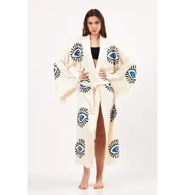 Yaz Concepts Turkish Evil Eye Print Kimono Robe