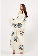 Yaz Concepts Turkish Evil Eye Print Kimono Robe