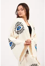 Yaz Concepts Turkish Evil Eye Print Kimono Robe