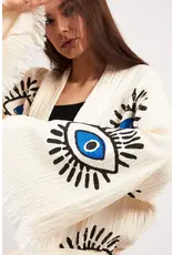 Yaz Concepts Turkish Evil Eye Print Kimono Robe