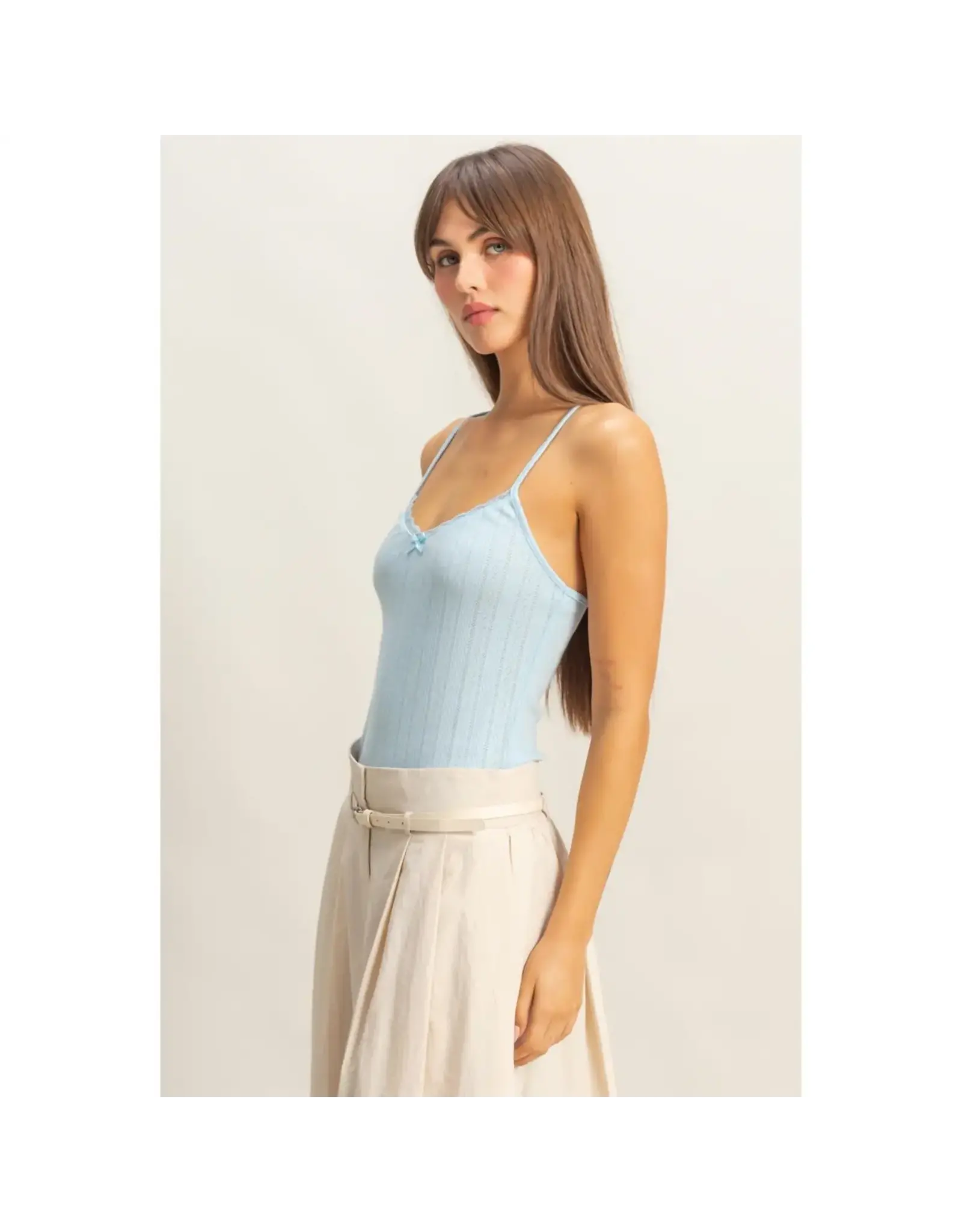 HYFIVE Picot Knit Snug Cami Top