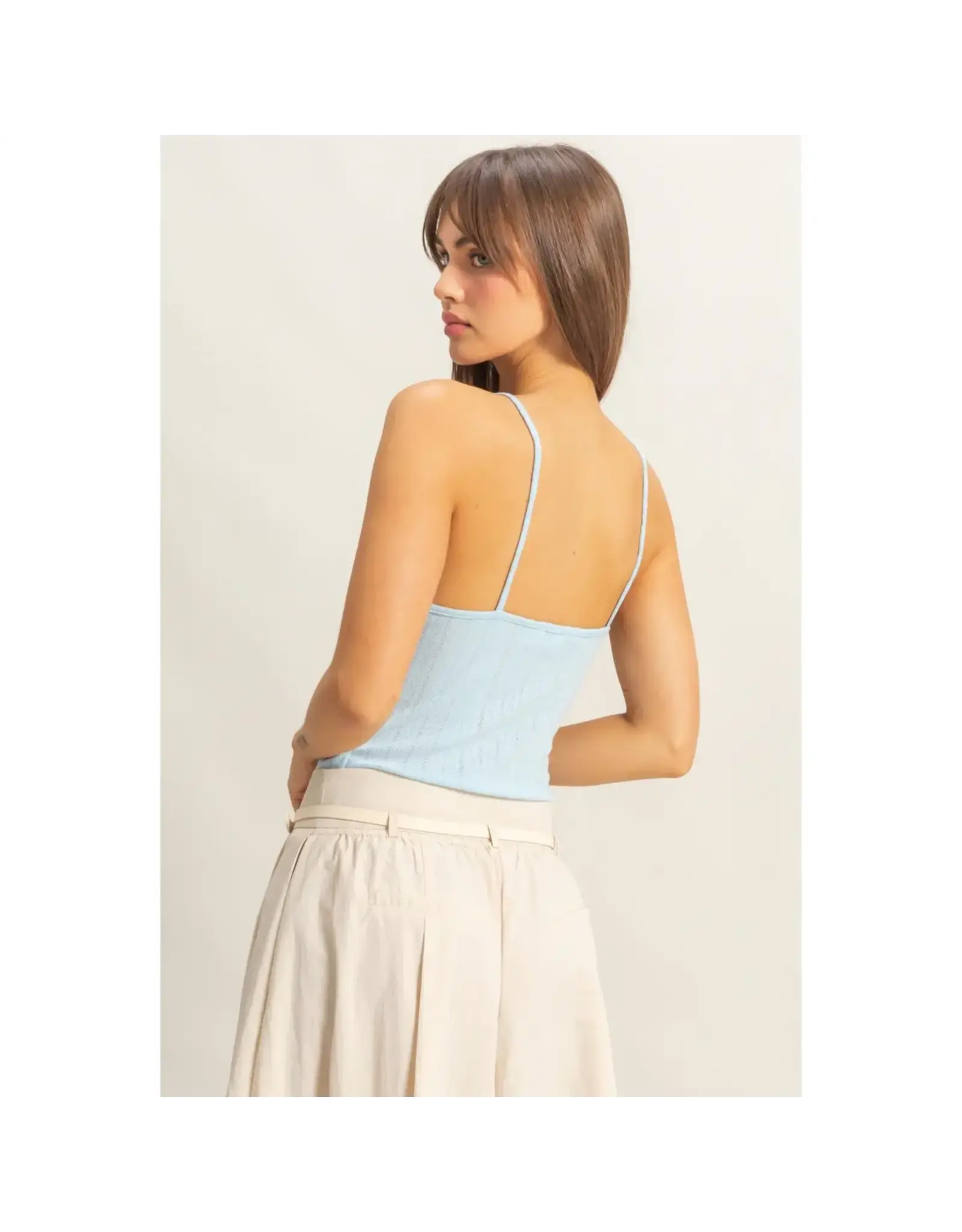 HYFIVE Picot Knit Snug Cami Top