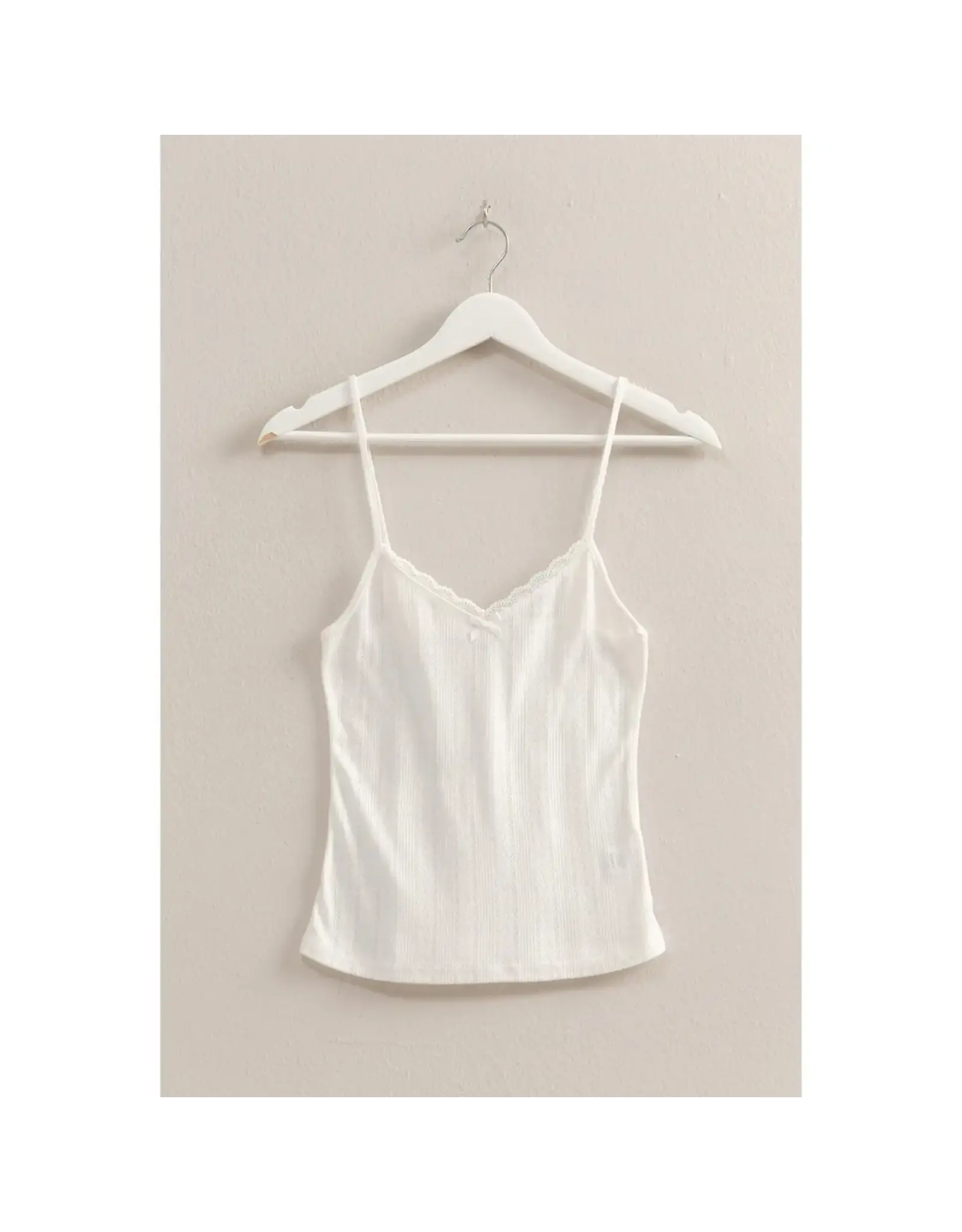 HYFIVE Picot Knit Snug Cami Top