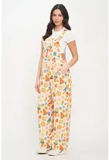 SM Wardrobe Colorful Floral Mushroom Print Overalls